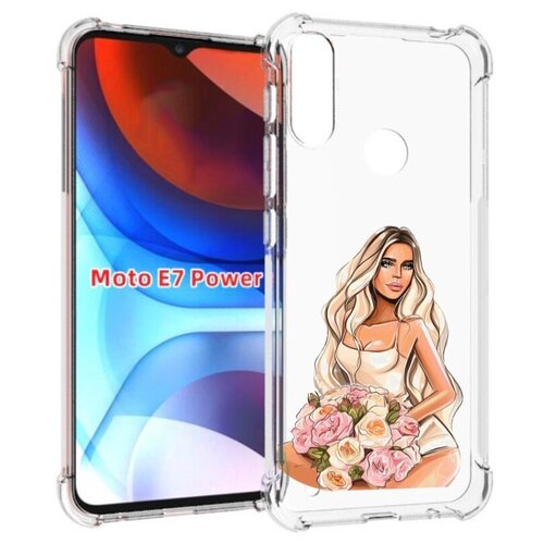 Чехол MyPads Нежная-девушка женский для Motorola Moto E7 Power задняя-панель-накладка-бампер
