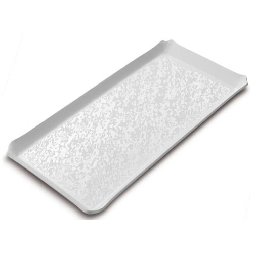 Комплект из шести белых акриловых подносов для кондитерских изделий 20x40 см. 7TFN022040WH