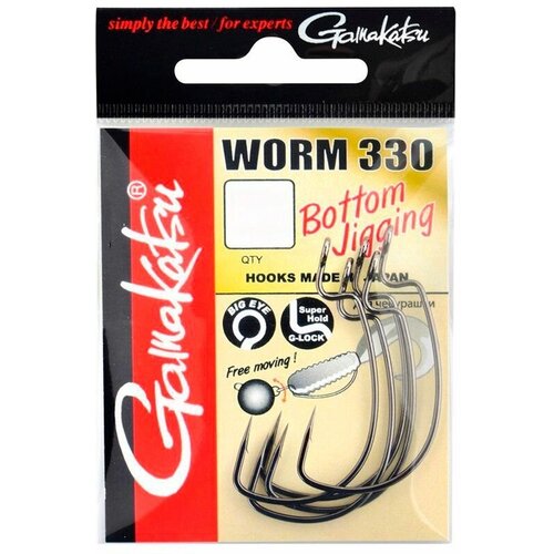Крючок офсетный Gamakatsu Worm 330 Bottom Jigging №2 (6 шт/уп)