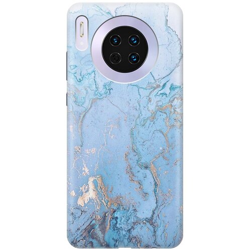 фото Re:paчехол - накладка artcolor для huawei mate 30 с принтом "голубой мрамор"