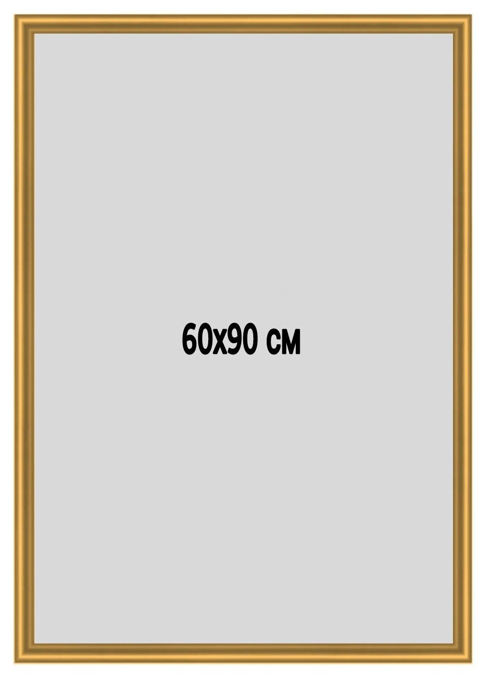 Фоторамка 60х90 см . металлическая (Алюминий) золотая , для постера, фотографии, картины. Рамка для зеркала. Подарок девушке, мужчине.