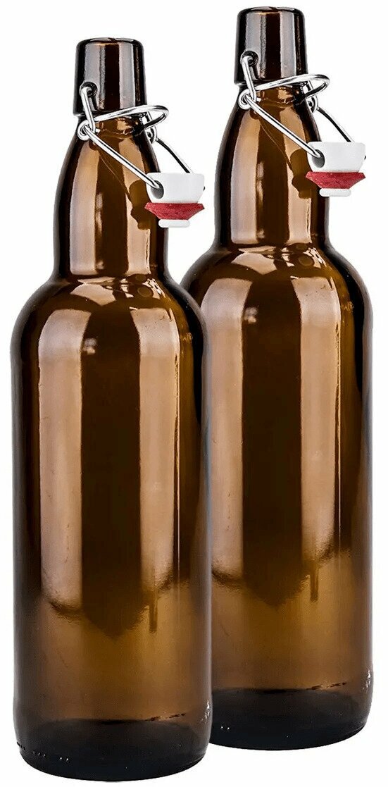 Бутылка с бугельной пробкой, 1 л, коричневая, комплект 12 шт. - фотография № 16