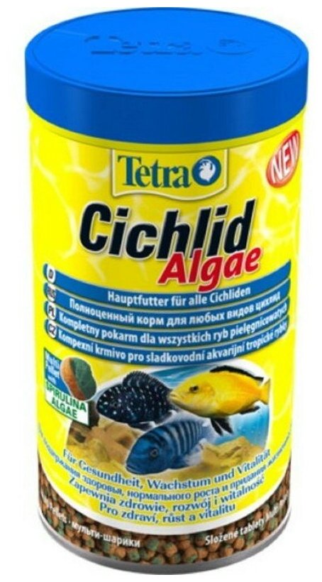 Корм для травоядных цихлид Tetra Cichlid Algae Pellets 500 мл, шарики (2 шт)