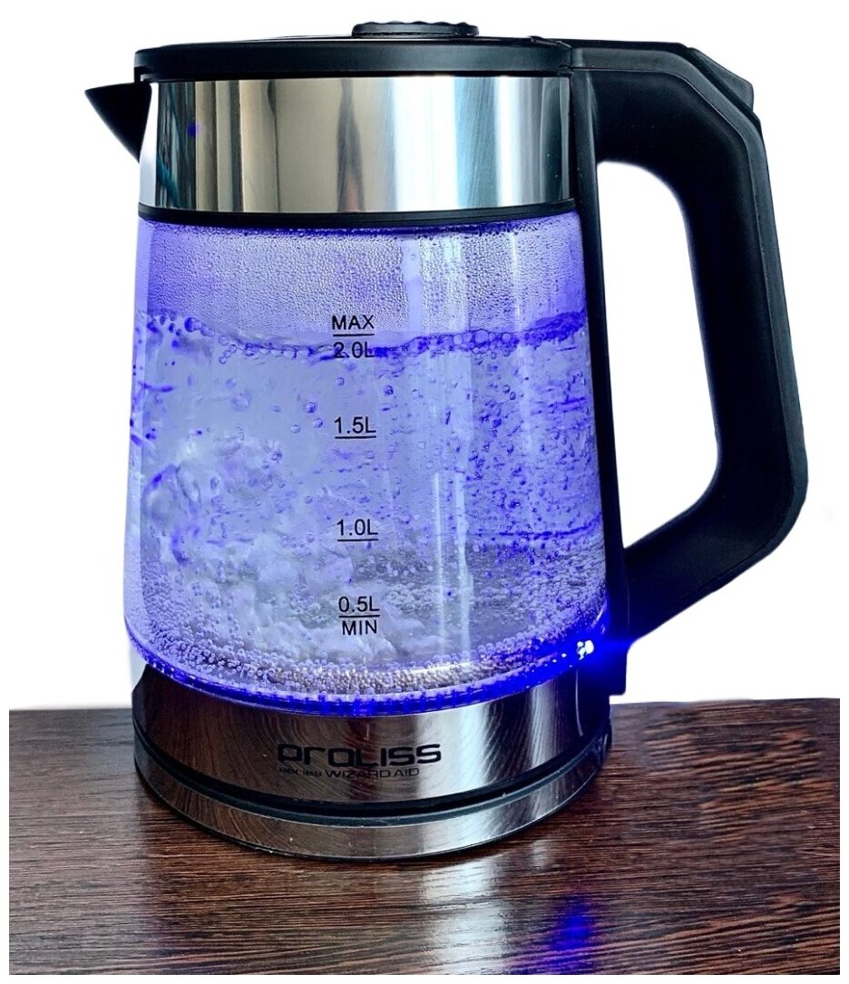 Чайник электрический Proliss PRO-2119, стеклянный, с подсветкой, 2000 Вт, 2л - фотография № 7