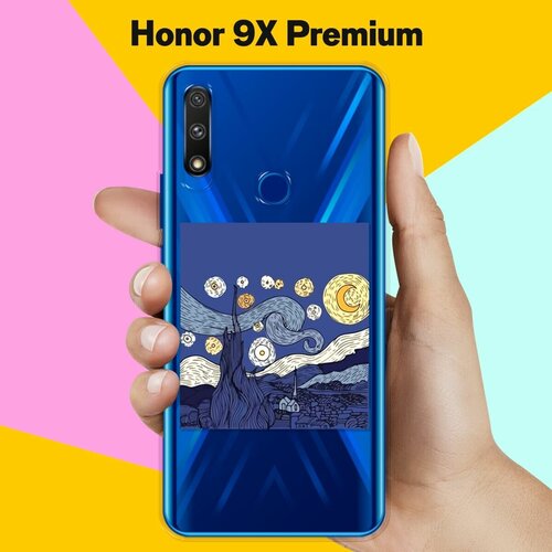 Силиконовый чехол Ночь на Honor 9X Premium силиконовый чехол краски на honor 9x premium