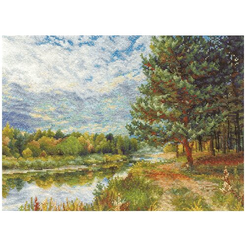 фото Набор для вышивания panna "сосна на берегу реки" 32x21 см