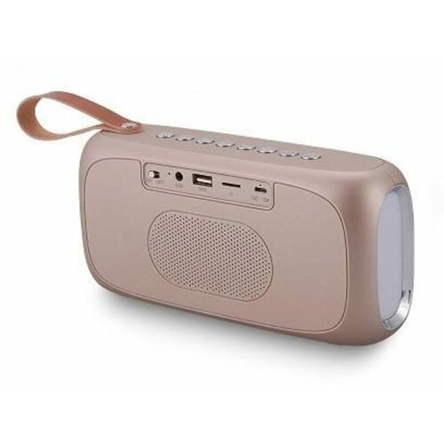 Колонка HY28 золото BluetoothHands FreeUSBFMMicroSDLEDAlarm clockClock 213100₽