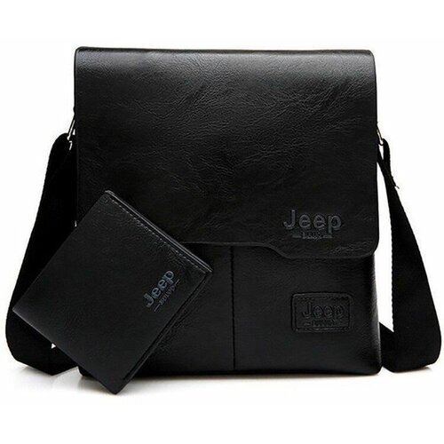 Сумка  планшет Jeep Buluo, искусственная кожа, черный