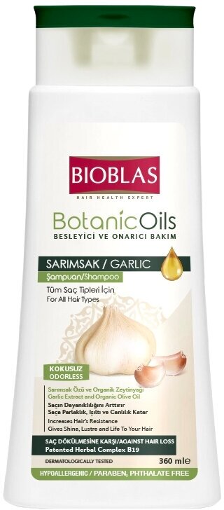 Шампунь против выпадения волос с экстрактом чеснока Bioblas Botanic Oils Garlic Shampoo 360 мл .
