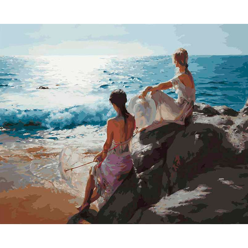 Белоснежка картина по номерам «У самого синего моря», 40 x 50 см, разноцветный черника и у самого синего моря