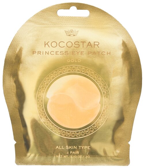 Kocostar Гидрогелевые патчи для глаз Princess Eye Patch Gold, 2 шт.