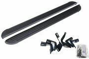 Пороги подножки алюминиевые в полоску для Toyota Land Cruiser 100 1998-2007 с крепежом