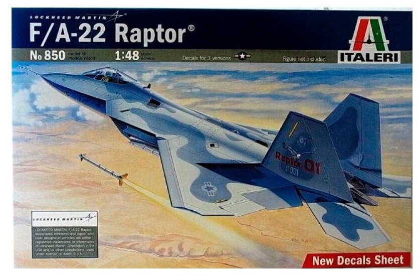 0850 Italeri Самолет F-22 Raptor Масштаб 1/48