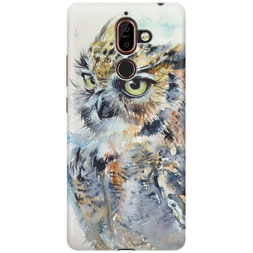 фото Re:pa накладка transparent для nokia 7 plus с принтом "красочный филин"