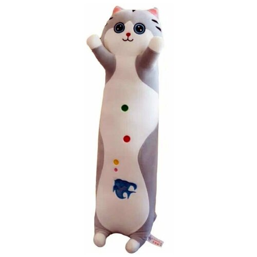 мягкая игрушка кот подушка серый 85 см милое лицо Мягкая игрушка - подушка Кот серый. Длина 85 см. Кот батон длинный.