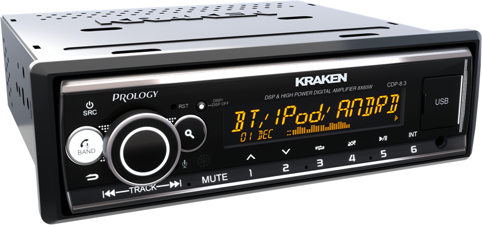 Автомагнитола PROLOGY CDP-8.3 KRAKEN FM/USB/BT ресивер с DSP процессором / 8х65 Вт