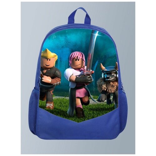 фото Голубой рюкзак с принтом игры роблокс roblox - 67 brutbag