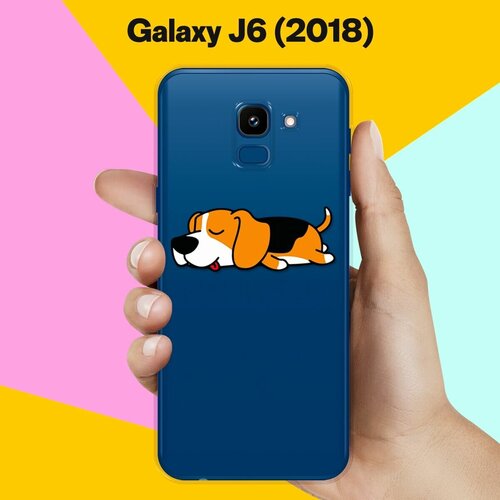 Силиконовый чехол Уставший бигль на Samsung Galaxy J6 (2018) силиконовый чехол swag бигль на samsung galaxy j6 2018