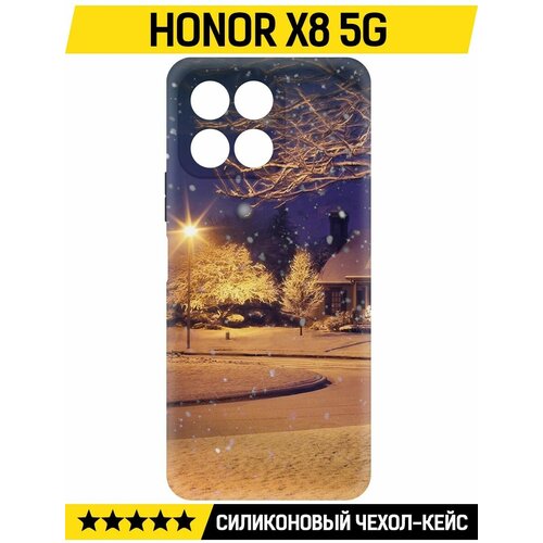 Чехол-накладка Krutoff Soft Case Зимняя сказка для Honor X8 5G черный