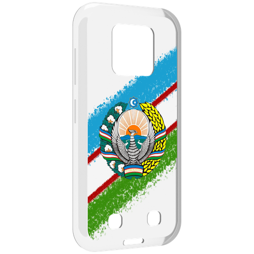 Чехол MyPads Герб флаг Узбекистана для Oukitel WP18 задняя-панель-накладка-бампер