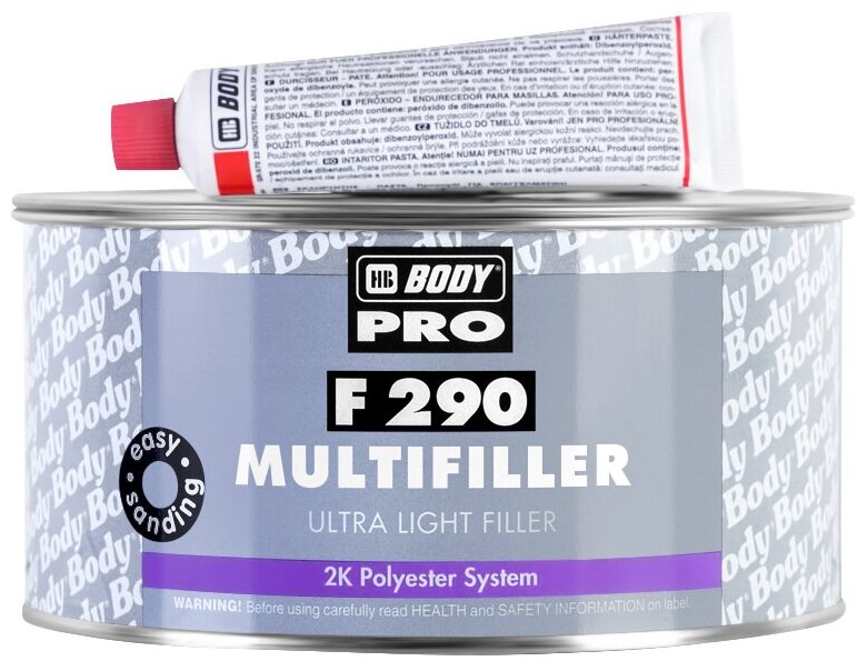 Шпатлевка HB Body PRO F290 Ultra Light Multifiller полиэфирная облегченная бежевая, 1 л