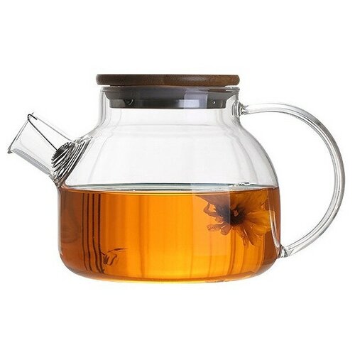 Стеклянный заварочный чайник, Бочонок, 900мл