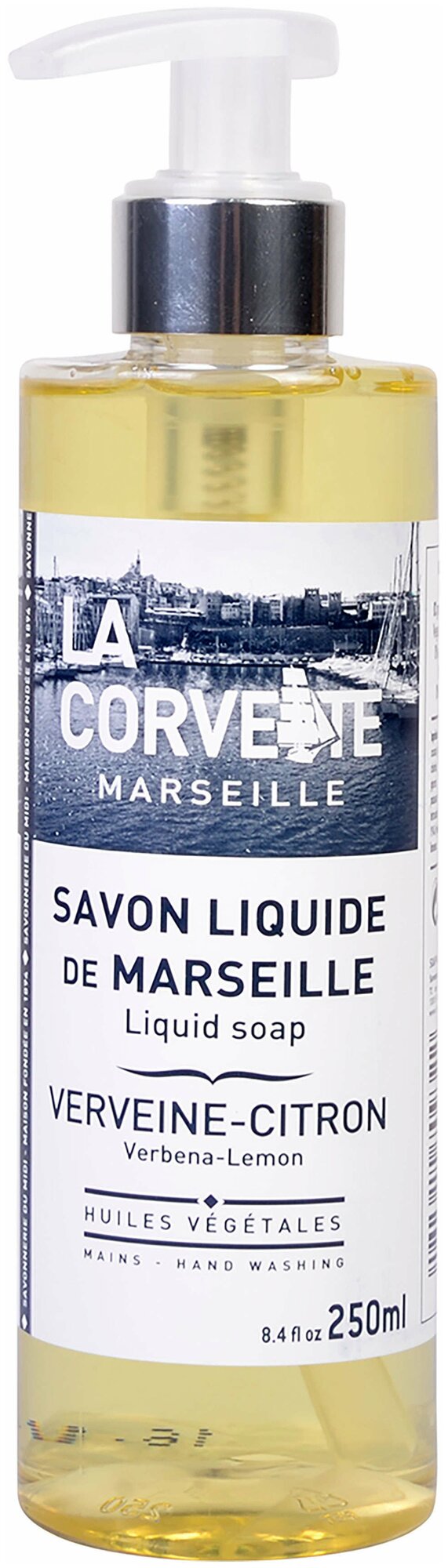 Жидкое мыло для тела с ароматом вербены и лимона | 250 мл La Corvette Savon Liquide De Marseille Verveine-Citron /250 мл/гр.