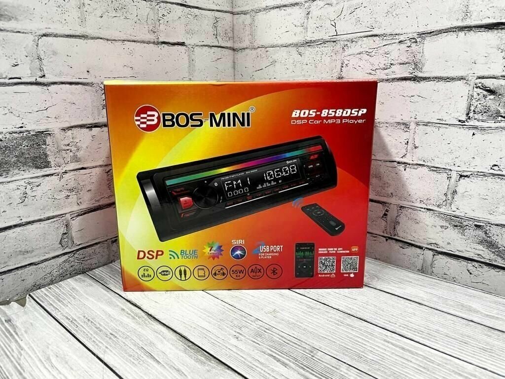 Автомагнитола 1 Din Bluetooth Bos-mini 858DSP/Магнитола в авто