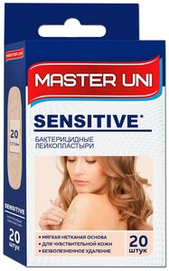 Пластырь MASTER UNI SENSITIVE Лейкопластырь бактерицидный на нетканой основе 20 шт.