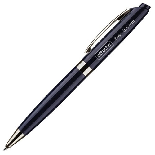 Ручка шариковая автоматическая Attache Boss,черный корпус,цв чернил-черный