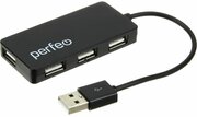 Концентратор USB-4USB(G) Perfeo HUB черный