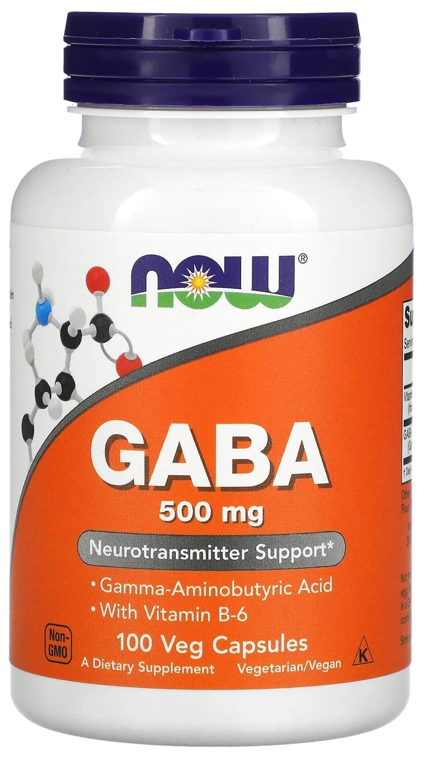 Аминокислота NOW GABA 500 mg (100 капсул)