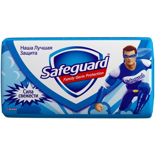 Safeguard антибактериальное кусковое мыло Сила свежести свежий, 90 мл, 90 г косметика для мамы safeguard мыло туалетное деликатное 90 г