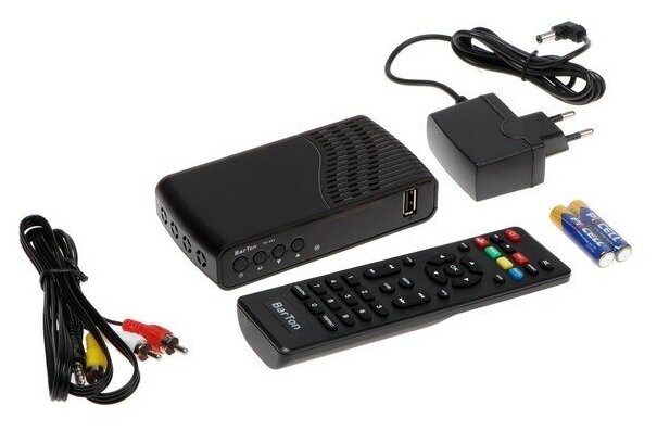 Приставка для цифрового ТВ BarTon TH-563, FullHD, DVB-T2, HDMI, USB, чёрная