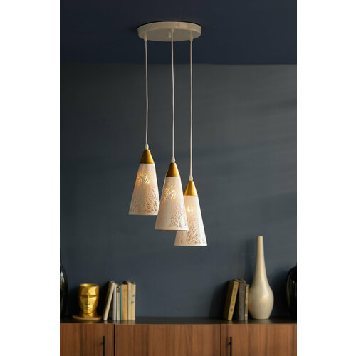 Люстра подвесная под лампочку металлическая А-018