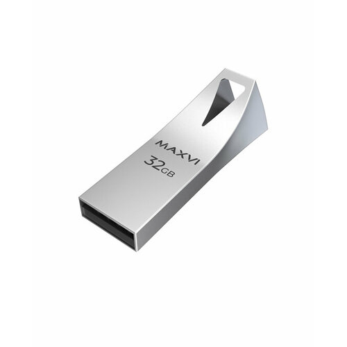 USB флеш-накопитель Maxvi MK2 32GB metallic silver, монолит, металл, USB 2.0 usb флеш накопитель maxvi 128gb metallic silver fd128gbusb20c10mr