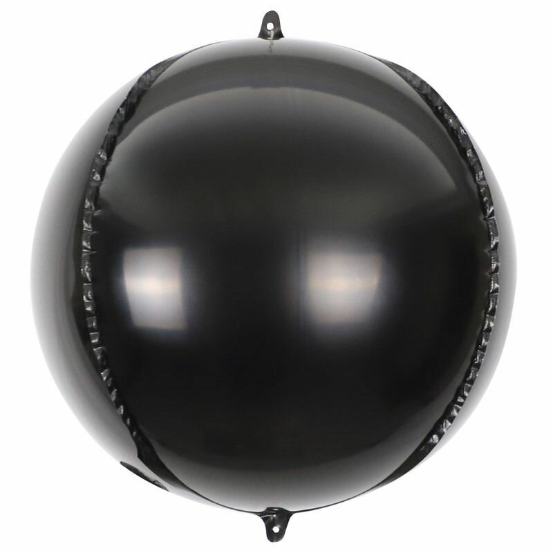 Шар 3D сфера фольгированный, 10 дюймов, набор 5 шт, черный цвет