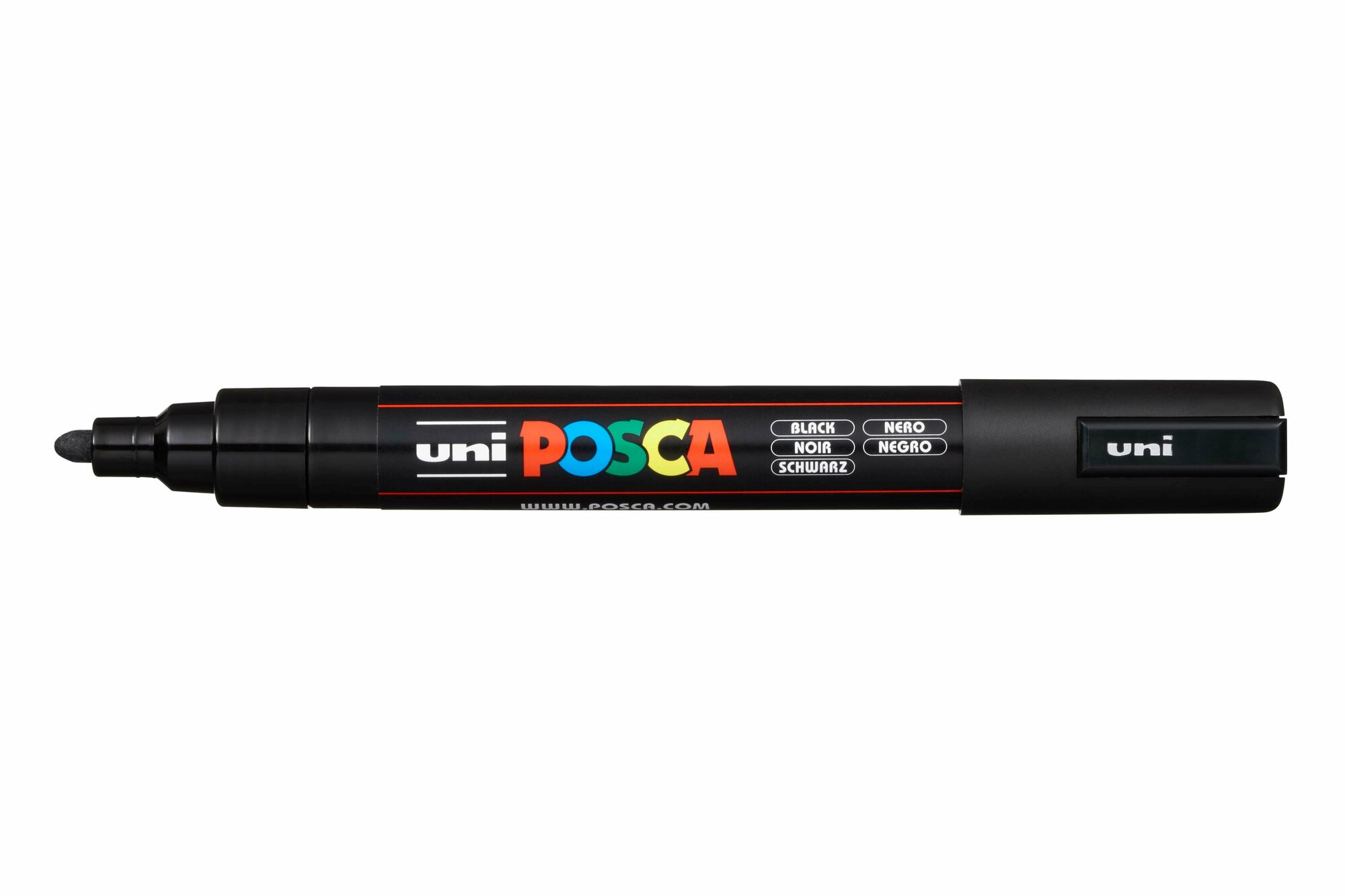 Маркер UNI "POSCA" PC-5M, 1,8-2,5 мм, наконечник пулевидный, цвет черный - фото №14