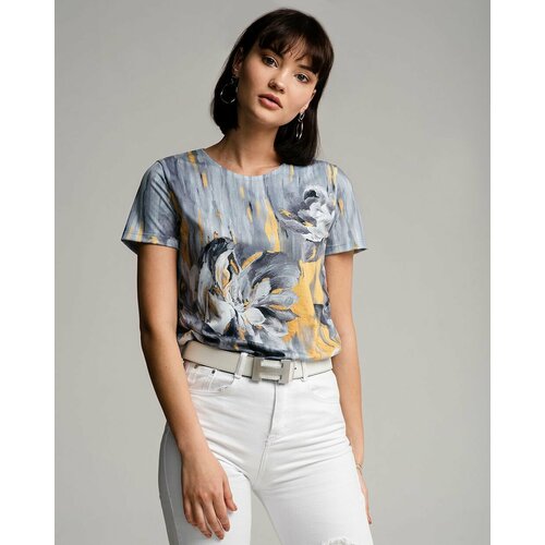 фото Футболка sahar, размер s, желтый, серый, белый