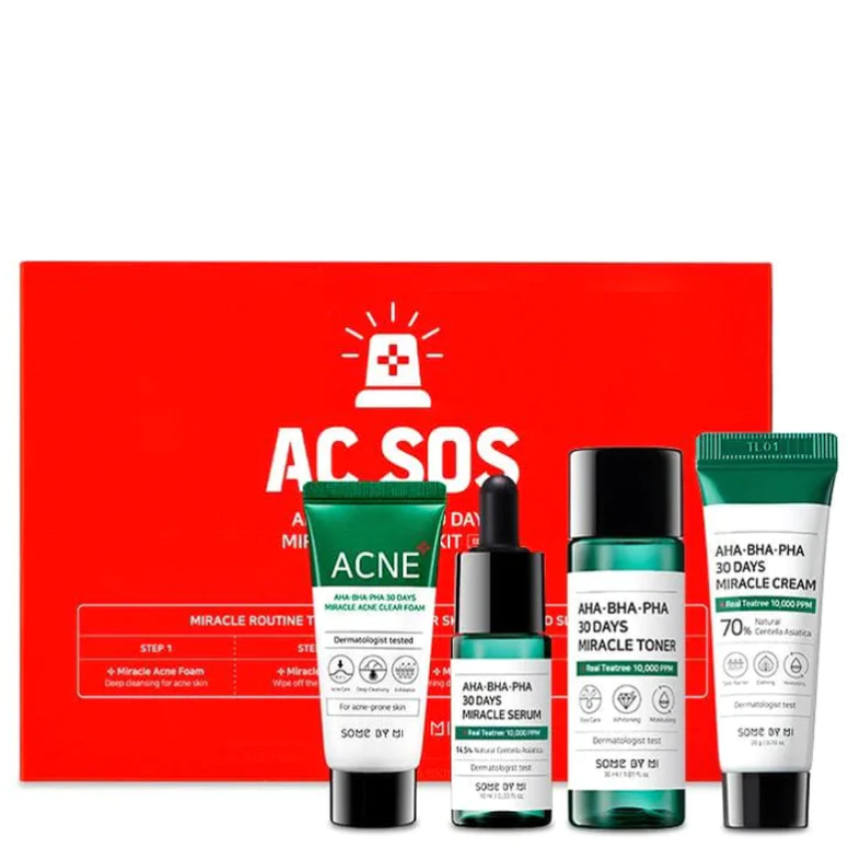 Some By Mi Набор миниатюр для проблемной кожи с кислотами AHA-BHA-PHA 30 Days Miracle AC SOS Kit