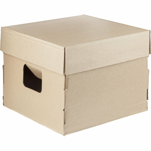Короб архивный бокс для папок Attache 360х330х260 бурый картон, 1 шт.