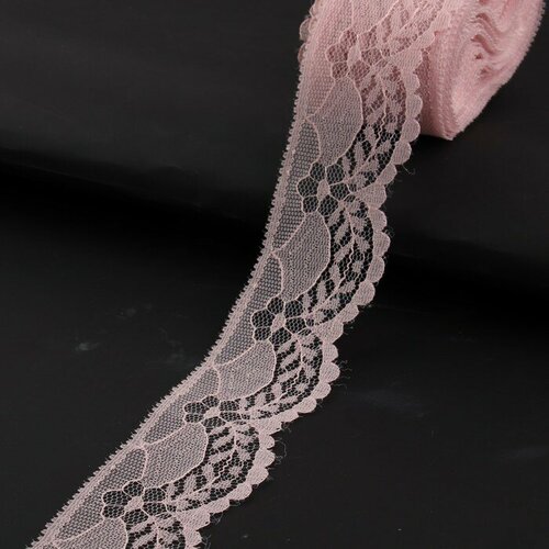 Кружево капроновое 40мм*10±1м пудровый №19 АУ