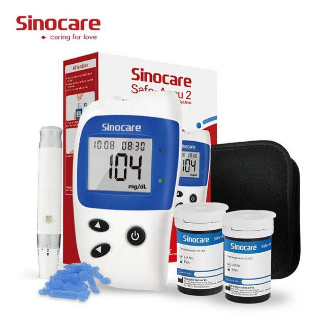 Глюкометр Sannuo Sinocare accu2 измеритель уровня сахара в крови диабетические полоски