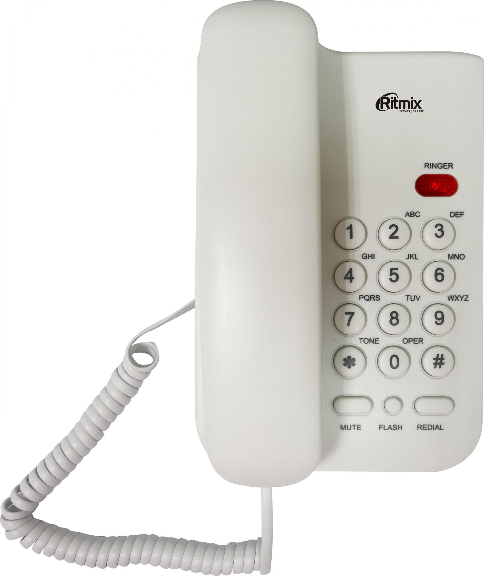 Проводной телефон Ritmix RT-311 повтор отключение микрофона индикация белый