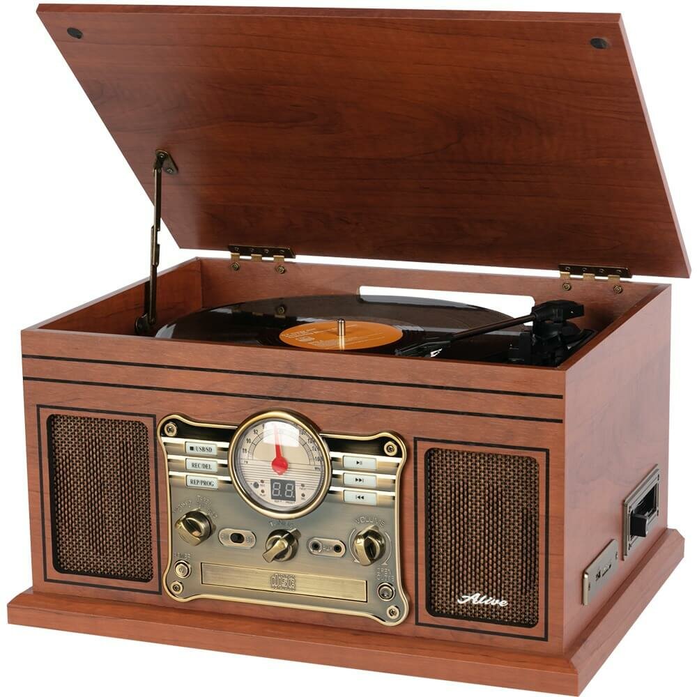 Проигрыватель виниловых пластинок Alive Audio Radiola Wood AA-RDL-01-WD