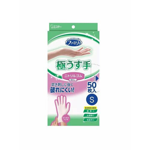 Резиновые перчатки (особотонкие, без покрытия), S, 50 шт белый, прозрачный