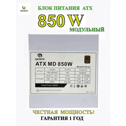 Блок питания модульный ATX MD 850WWHITE 6200₽