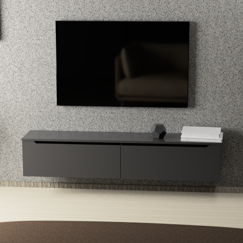 Тумба под телевизор суперматовый графит МДФ 15790₽
