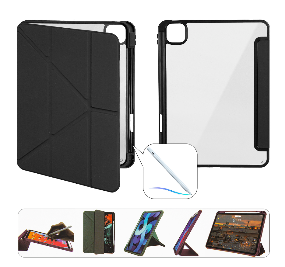 Чехол на Apple iPad Pro 13 дюймов 2024 года Smart Case Folio черный, с отсеком для стилуса и трансформацией в подставку — фото 1