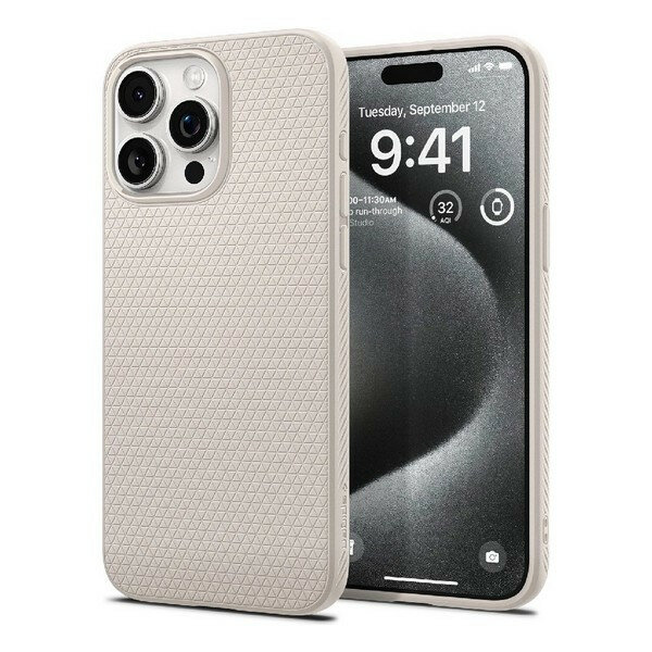 Чехол Spigen Liquid Air для iPhone 15 Pro Max (ACS07212) Natural Titanium / Серый